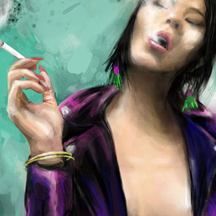 Digital painting smoking kills