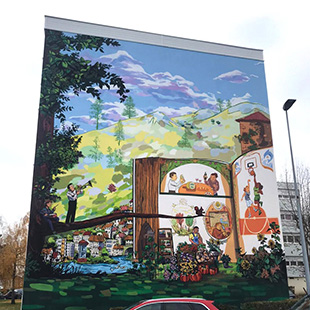Peintures monumentales pour la ville de Montbrison avec Cité Création