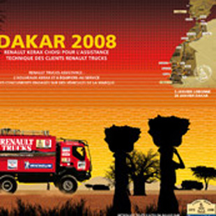 Print affiche Paris Dakar Renault Trucks