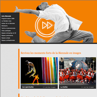 Site web Biennale de la danse de Lyon 2008