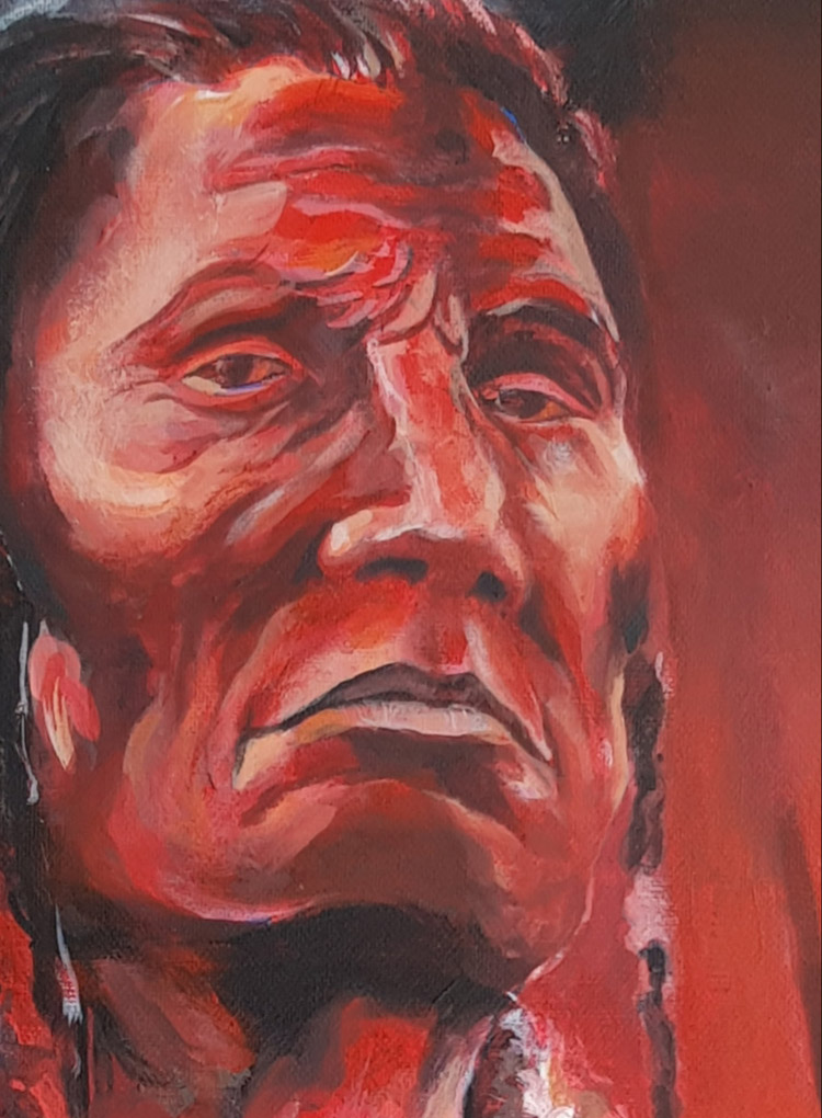 Portrait de l'esprit du loup - Peinture acrylique sur toile