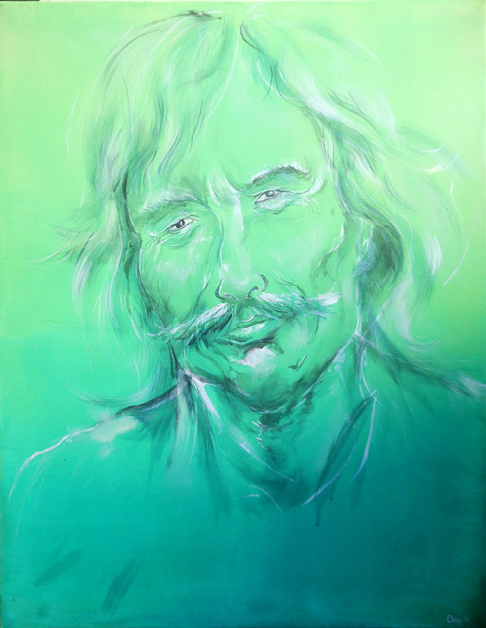 Jean Ferrat - Peinture acrylique sur toile