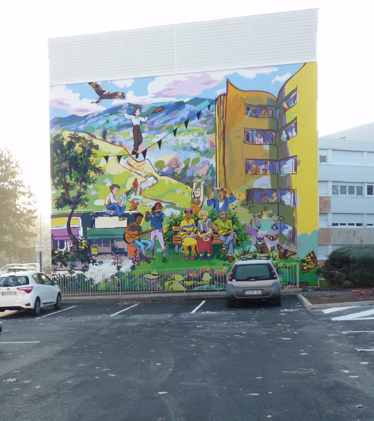 Peinture monumentale avec Cité Création pour la ville de Montbrison