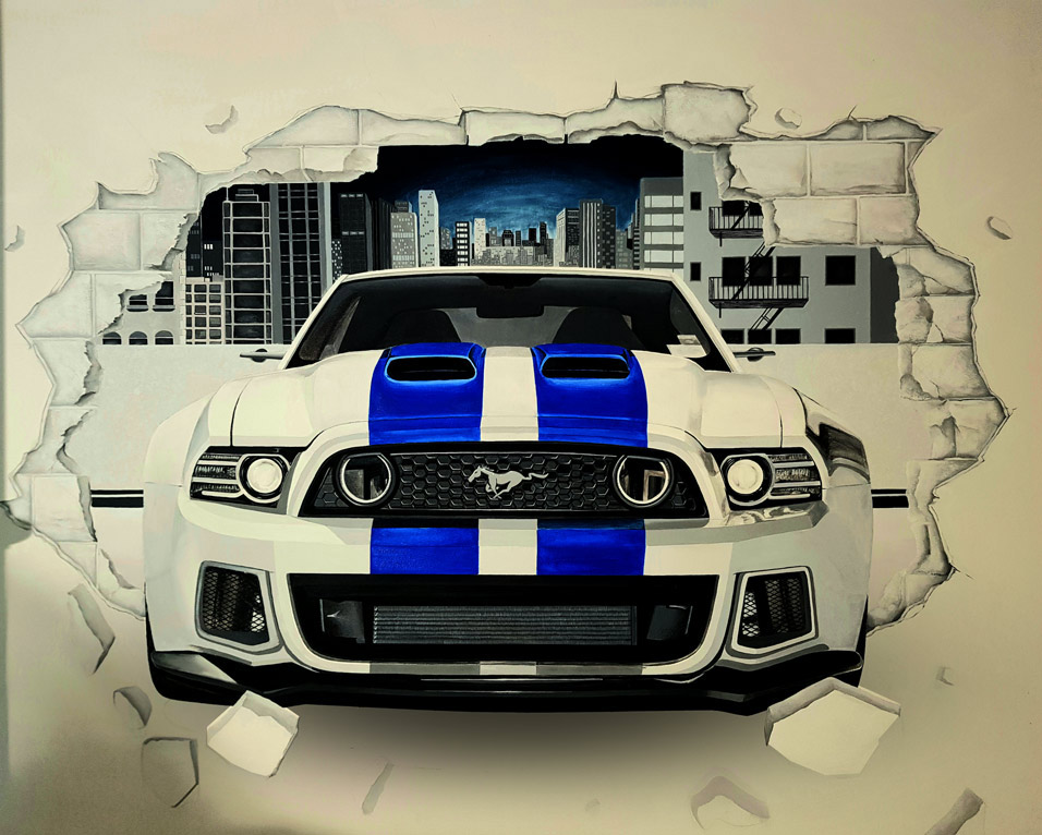 Ford Mustang - Fresque murale