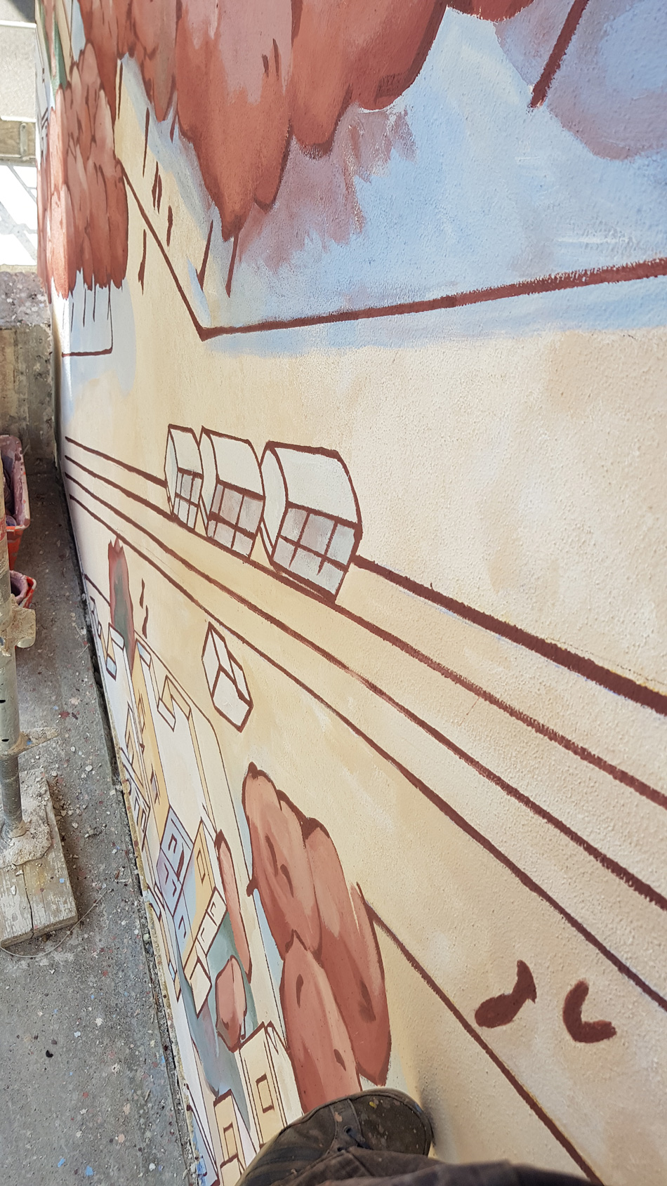 Peinture monumentale avec Cité Création pour le musée Tony Garnier de Lyon