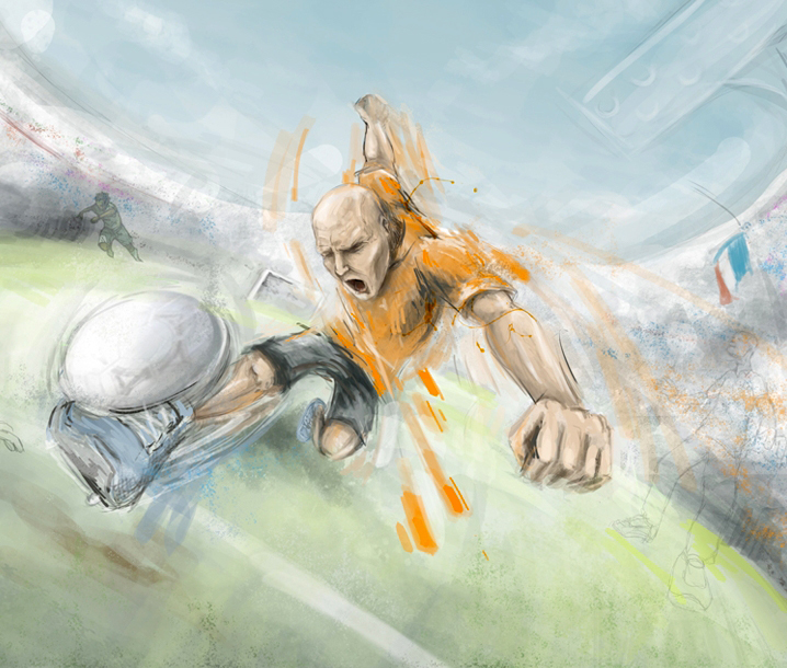 Footballeur - Peinture digitale