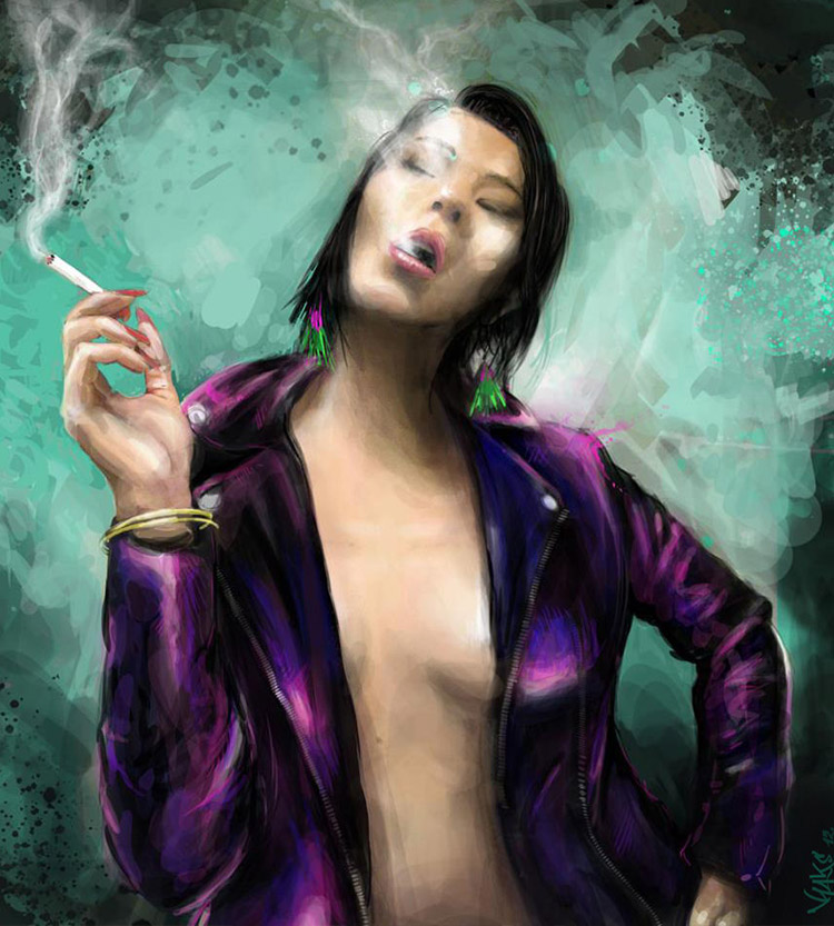 Peinture digitale - Smoking kills