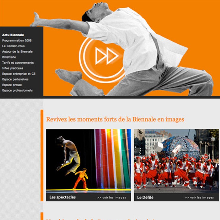 Projets similaires - Biennale de la danse de Lyon - Développement du site web