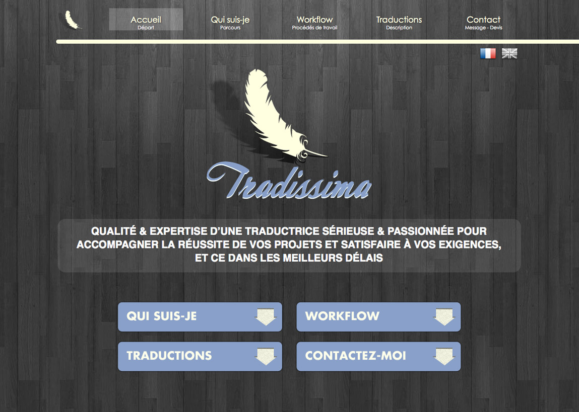 Tradissima - Développement du site web